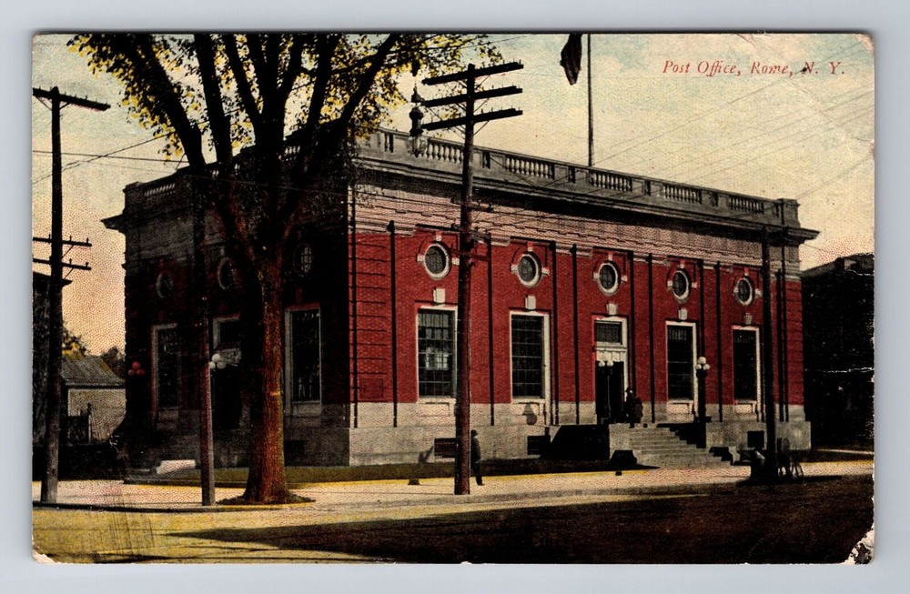 Rome NY-New York, Post Office, Antique Vintage Souvenir Postcard