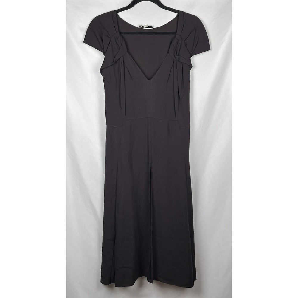 PRADA Sheath Dress 42 US 6-8 Old Money Aesthetic Brown Cap Sleeve Made in Italy