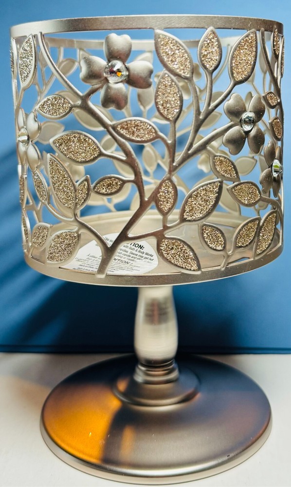 NEW DOGWOOD PEDESTAL 3wick Candle Holder Bath & Body Works FREE SHIP