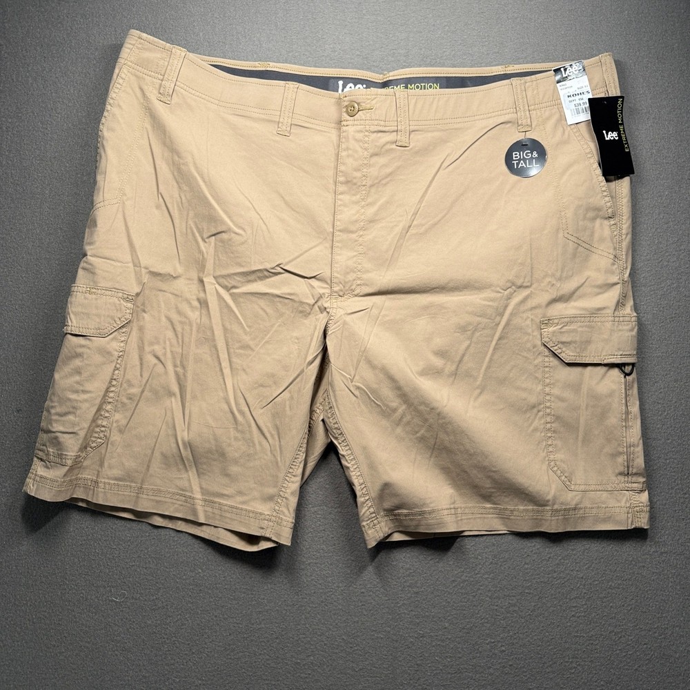 Lee Cargo Shorts Mens 52 Nomad Tan Extreme Motion Big & Tall Stretch 102287029