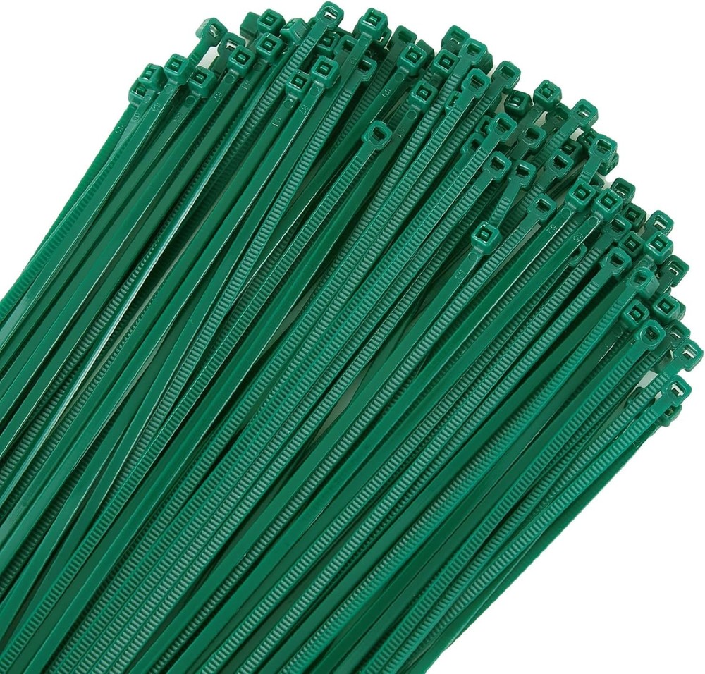 6-Inch Dark Green Nylon Zip Ties for Garden & Outdoor Use
