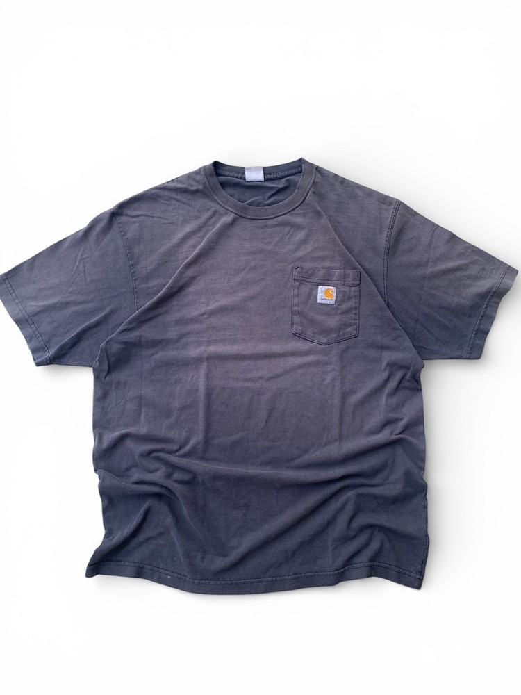 Carhartt Pocket T Shirt Gray Size L Heavyweight Workwear Tee Distressed