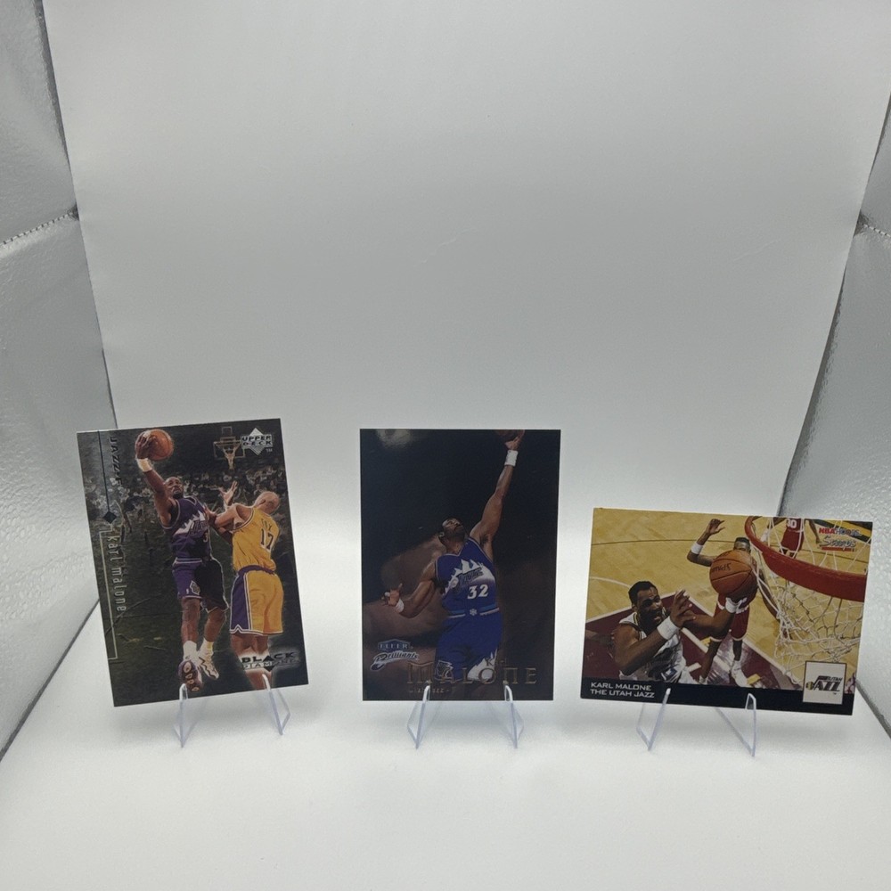 Fleer/Upper Deck 1999 Karl Malone Utah Jazz 3-Card Lot Brilliants Hoops