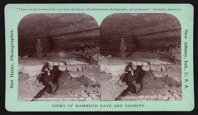 Mammoth Cave Kentucky 1898 Lower Passage Cleveland Cabinet Stereoview