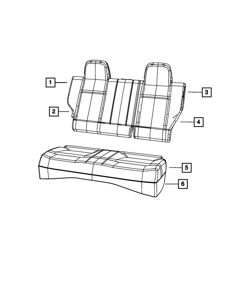 Genuine Mopar Rear Seat Back Cover 1LH391KAAA