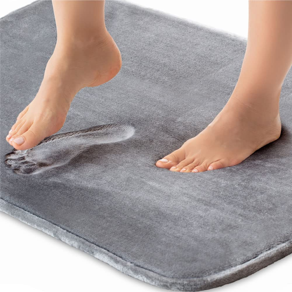 Thick Memory Foam Bath Rugs, Soft Absorbent Velvet Bathroom Mats, Durable Dot...