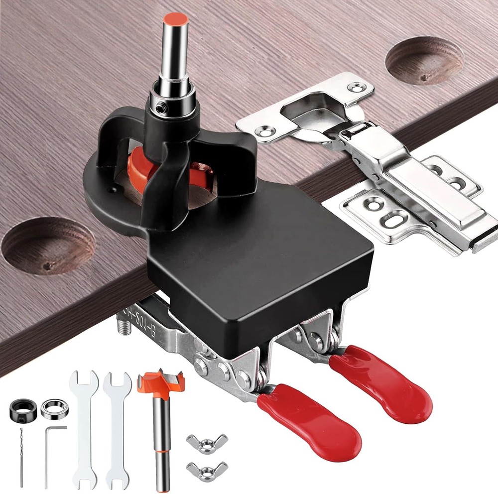 35mm Concealed Door Hinge Jig， Accurate Locking Cabinet Hinge Jig，Aluminum Al...