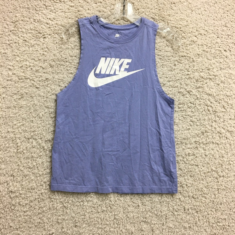 Nike Tank Top Shirt Small Adult Purple Swoosh Logo Tee Sleeveless Pullover Women