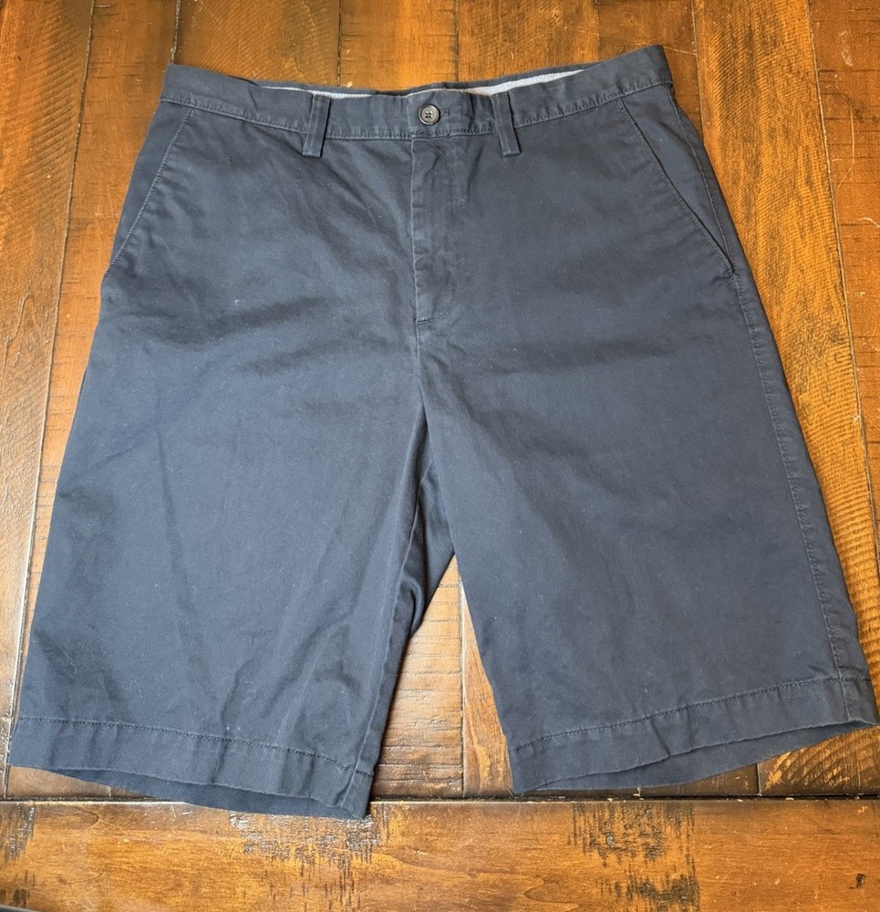 Banana Republic Men's Emerson Chino Shorts Blue Flat Front Casual Size 34