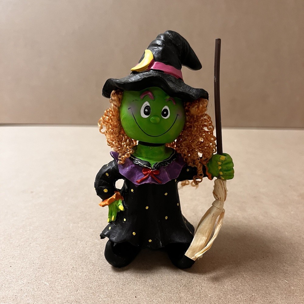 🔥 Bobblehead Halloween Figurine Witch Multicolors Tick Or Treat Home Decor