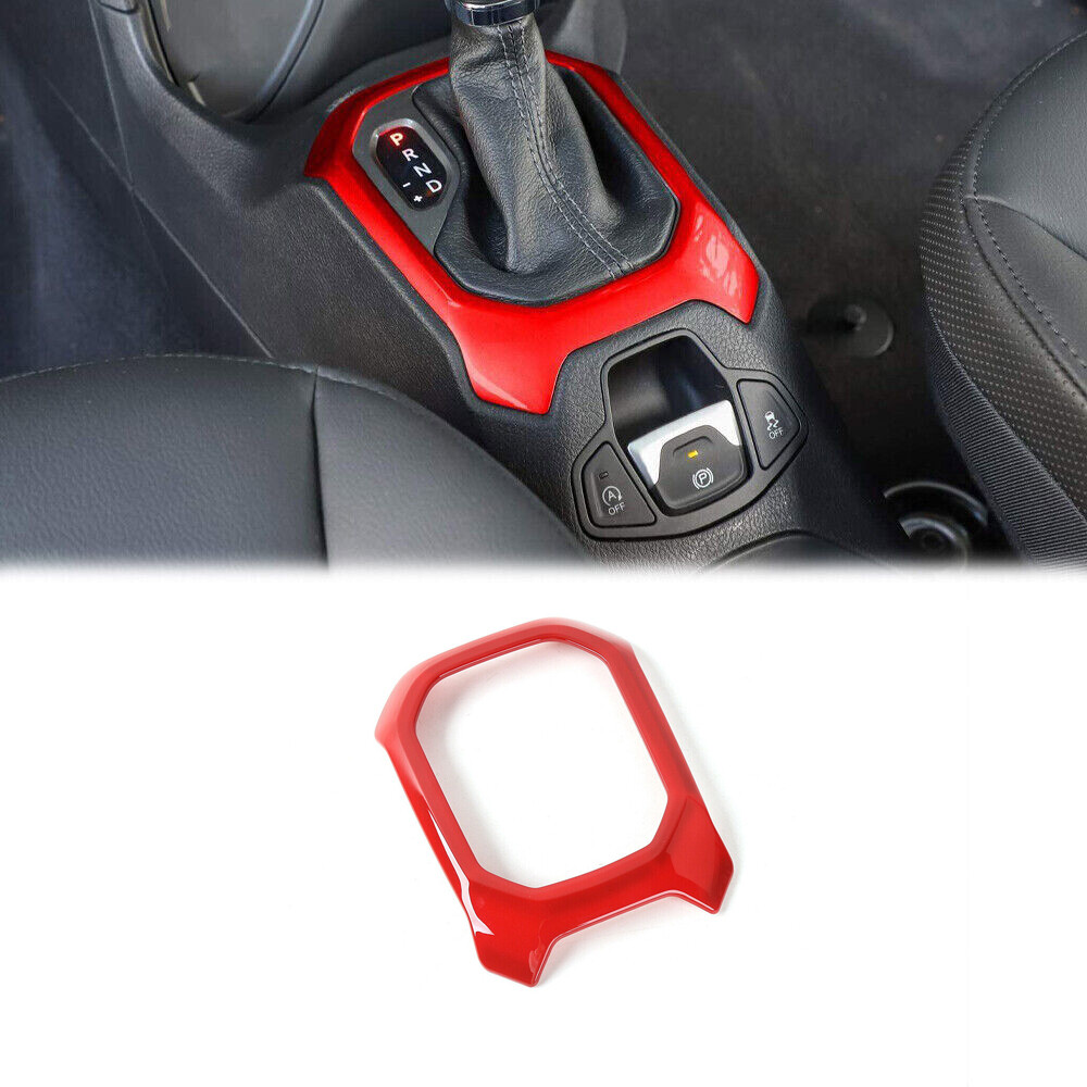 Central Console Gear Shift Frame Panel 1PCS For Jeep Renegade 2016+ Bright Red