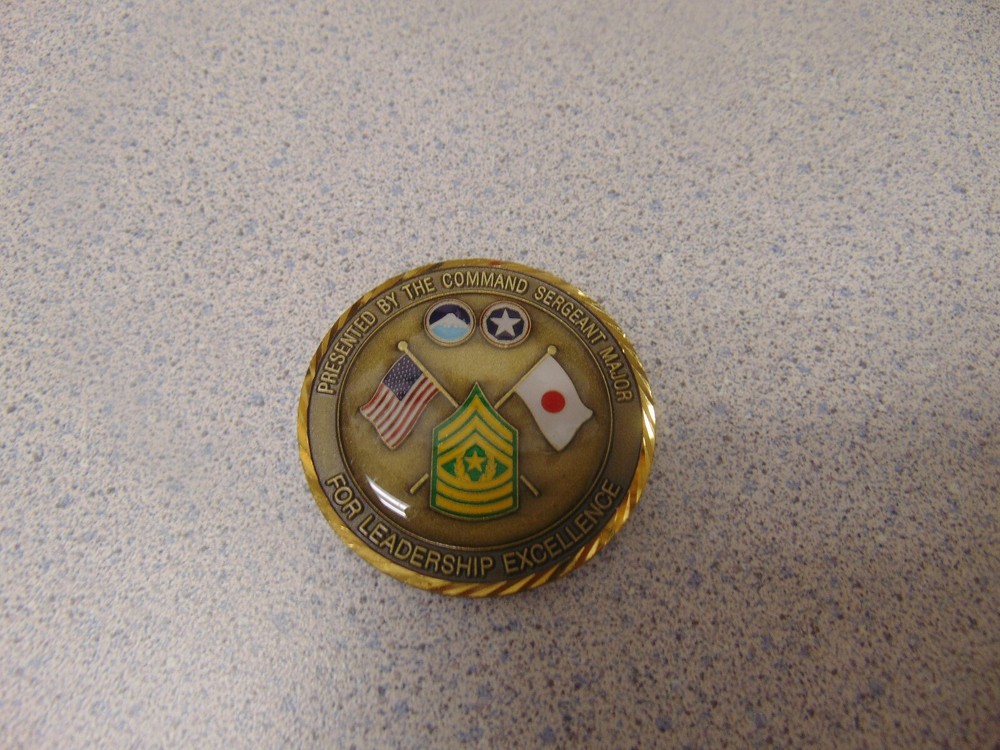 US Army Japan 9th Theater Support Command Sergeant Major Challenge Coin