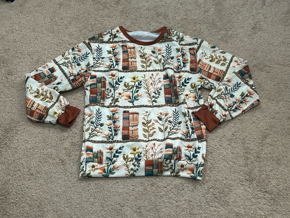 Womens Shirt Size Medium Multicolor Floral Print Soft Classic Casual Comfort