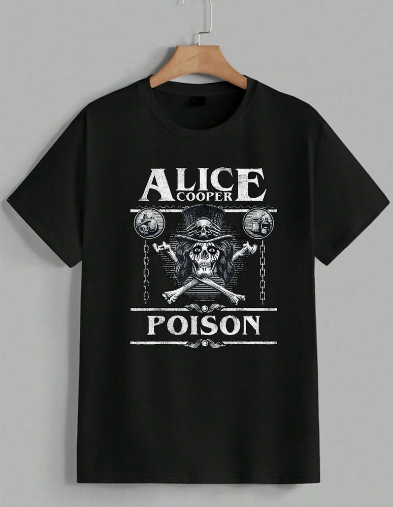 Alice Cooper Poison Band Tee Rock Metal Music Tour Graphic T-Shirt Gift Unisex