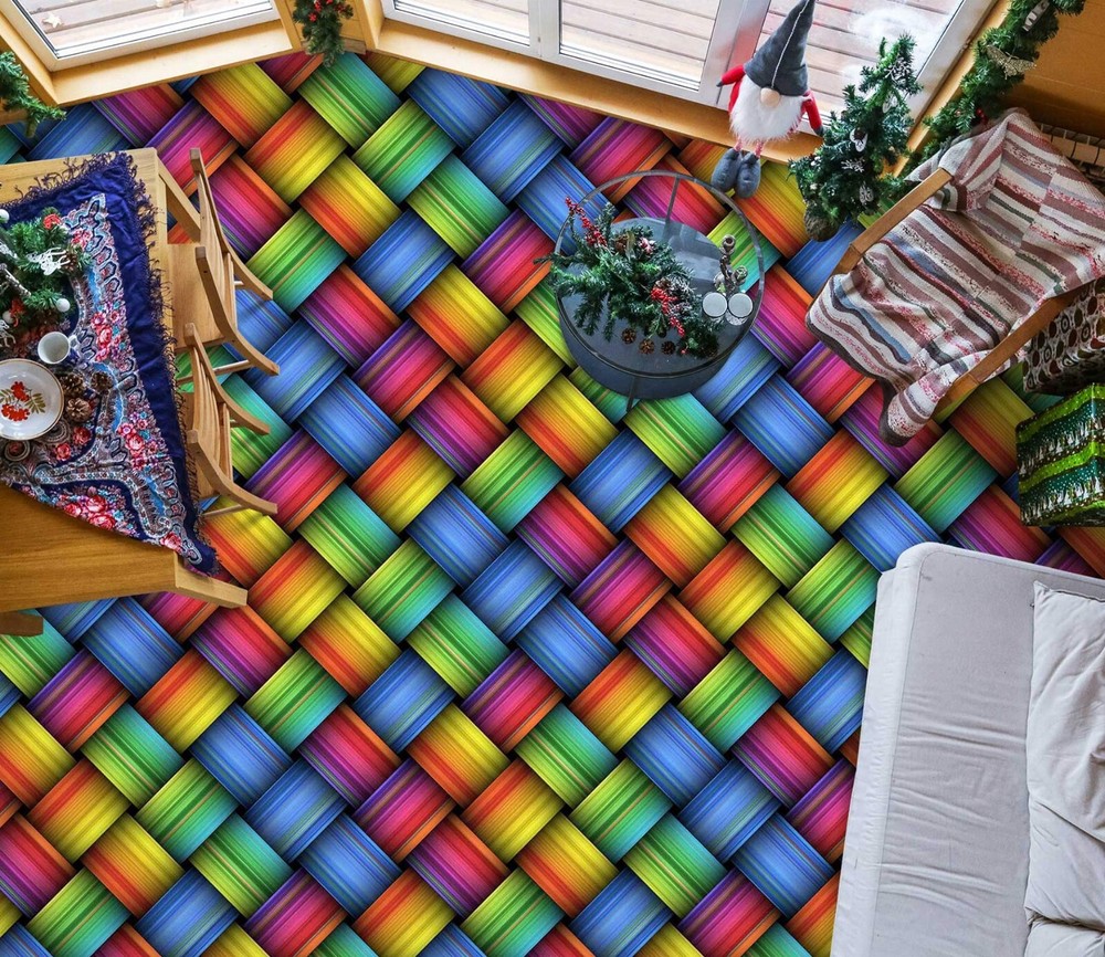 3D Color Weave SKE1583 Epoxy Floor Wallpaper Print Decal Home Decor