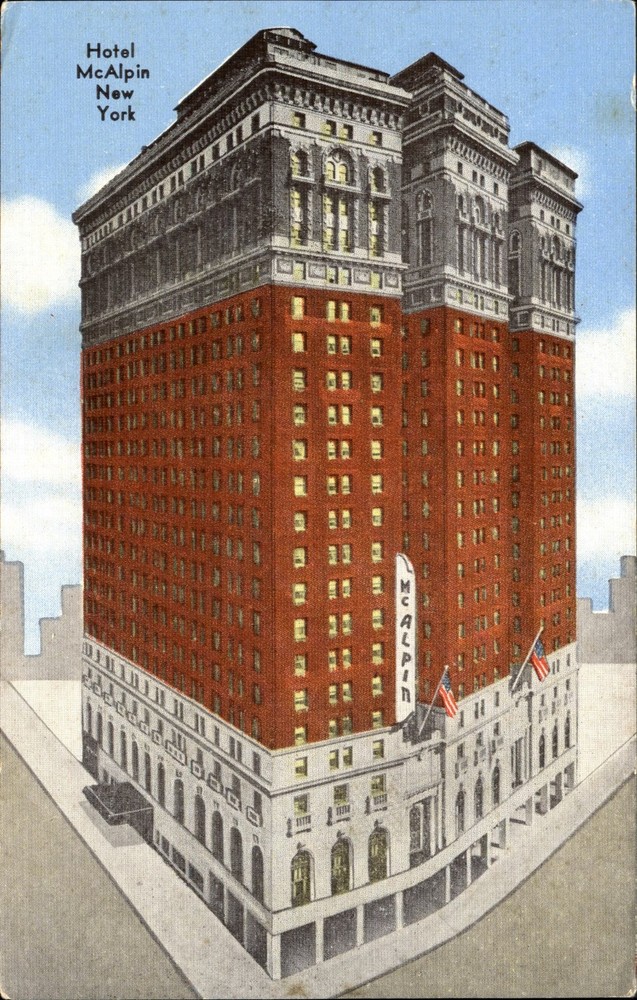 Hotel McAlpin New York City NY Broadway at 34th Street ~ 1940s vintage postcard