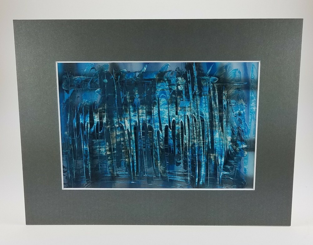 Painting of Water Abstract with Color matte board signed art by Jason Girard.