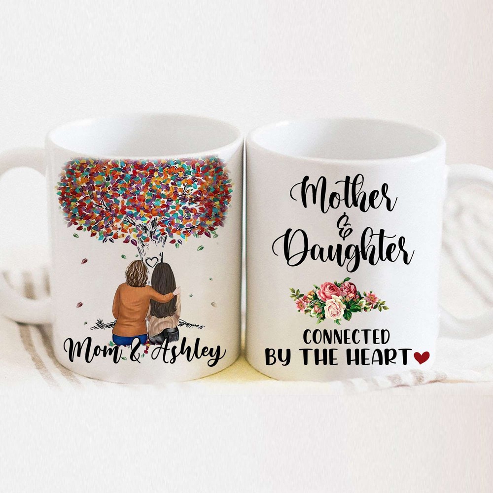 Personalized Mother And Daughters Mug Forever Linked Together Mug Mug For Mom