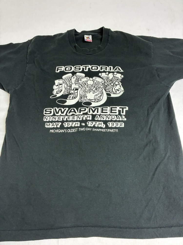 Vintage Fruit Of The Loom 1992 Fostoria Swapmeet T Shirt XL Single Stitch