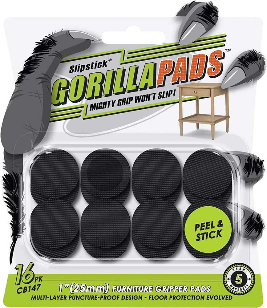 GorillaPads CB147 Non Slip Furniture Pads/Gripper Feet (Set of 16) ...