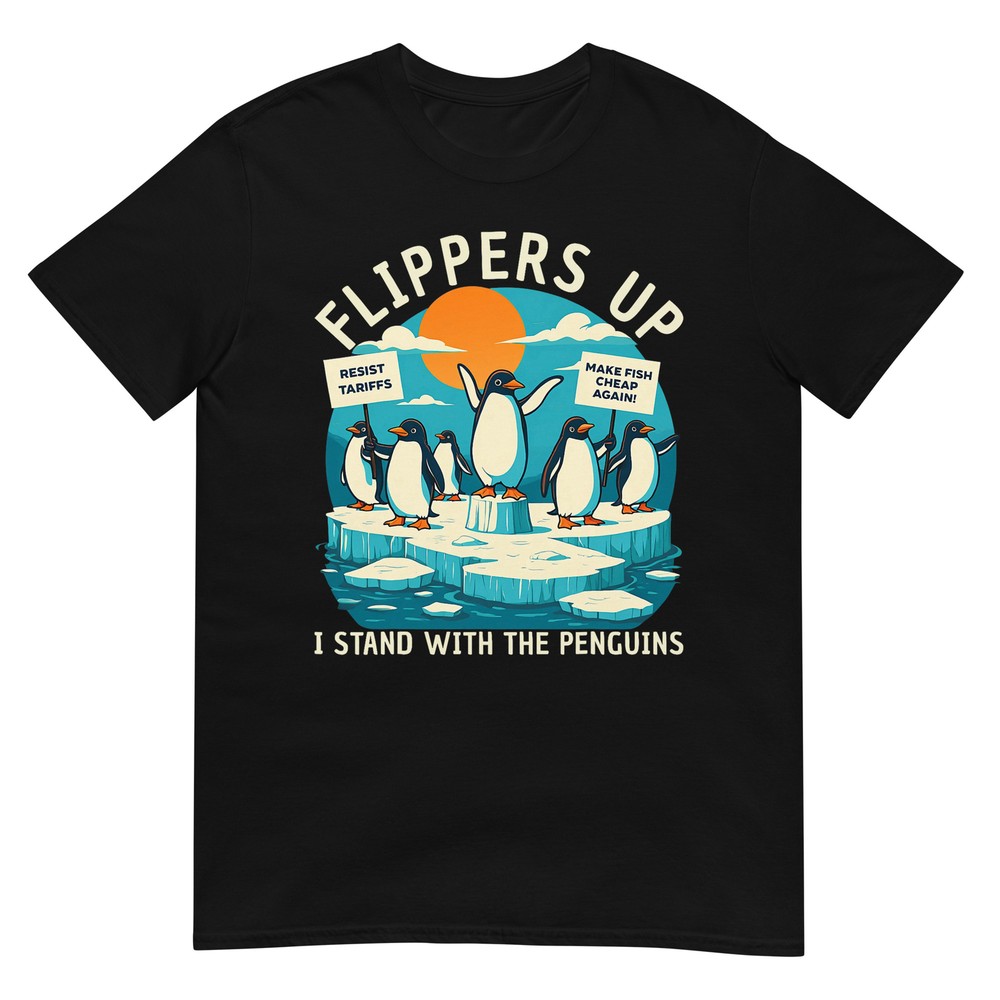 Funny Resist Penguins Protest Against Tariffs T-Shirt