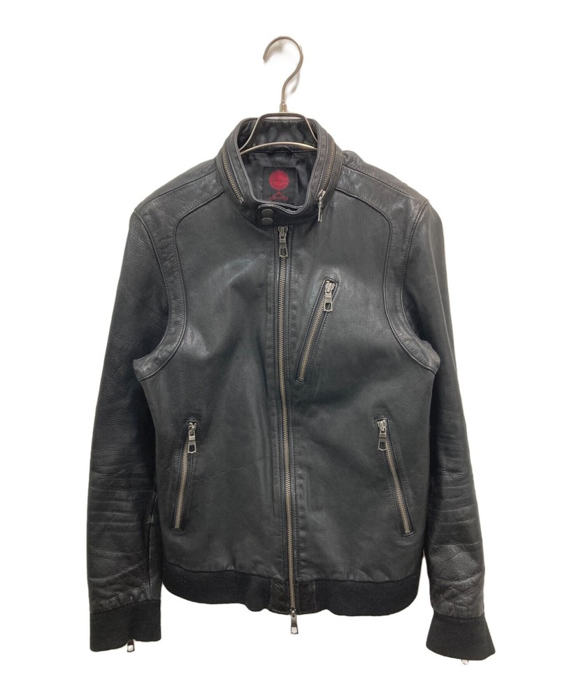 Retro Vintage Goat Leather Biker Jacket L Gme92 for Men