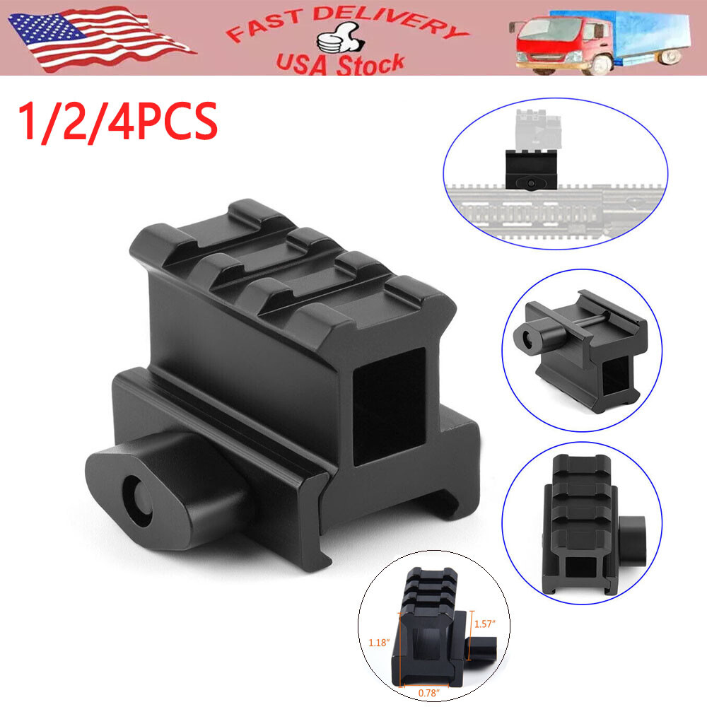 3-Slot 20mm Picatinny Riser Mount High Profile for Red Dot Sight Black US Design