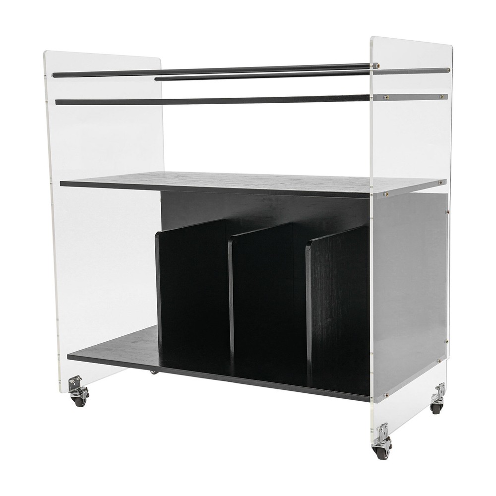 Modern Bamboo Acrylic Rectangle End Side Table