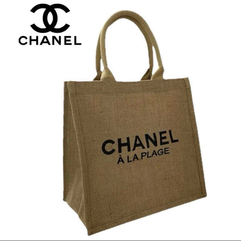 Chanel Unused Linen Tote Cosmetic Shopping Bag Summer Gift  