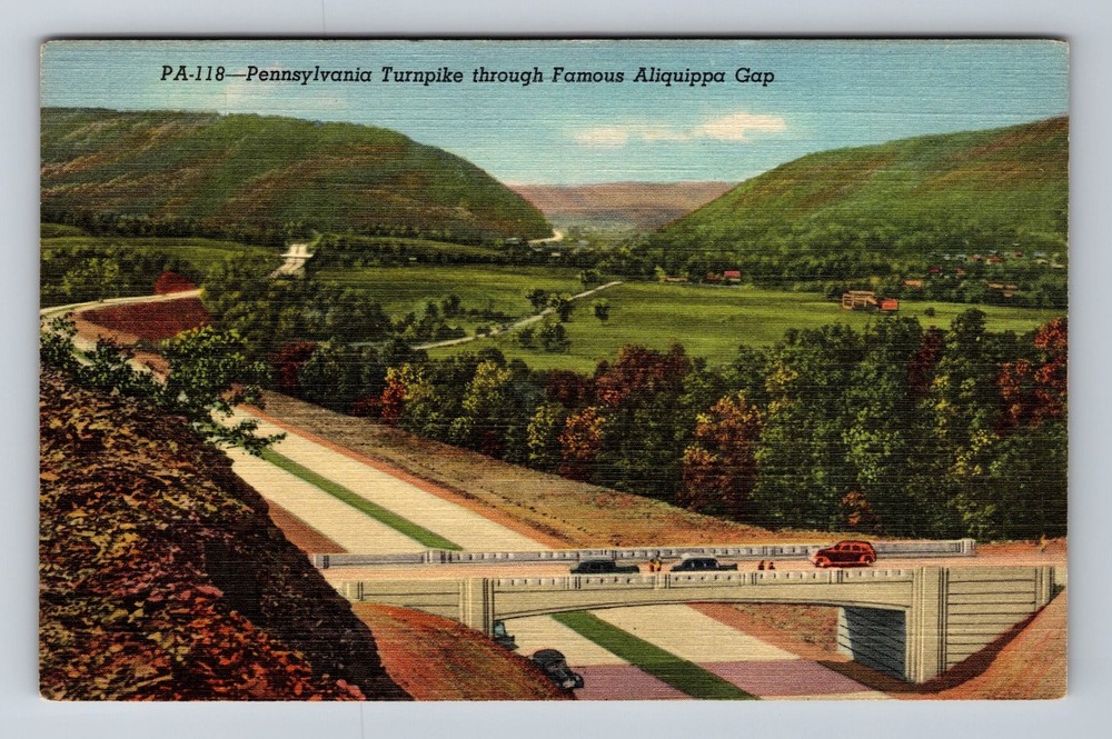 Aliquippa Gap PA-Pennsylvania Turnpike Through Mountains Vintage Postcard Postal