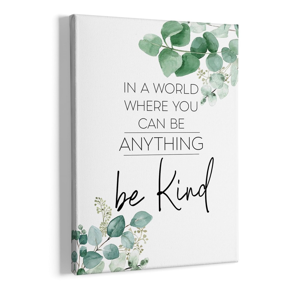 HIWX Be Kind Inspirational Wall Art Decor, Be Kind Sign Office Framed Canvas ...