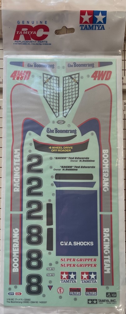 Tamiya RC Sticker Decal Set for for 1:10 Boomerang: 58418 # 9495567