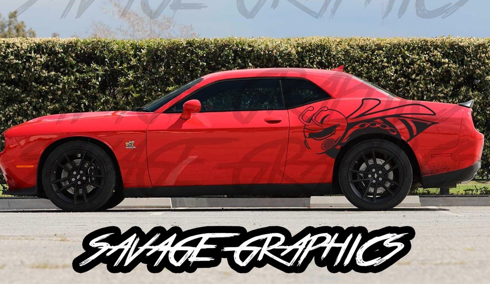 Large 1320 Bee Body Side Decals -Fits Dodge Challenger scatpack