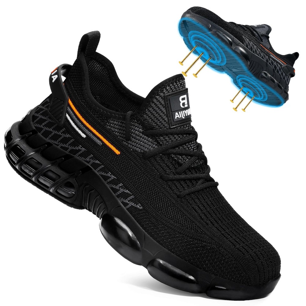 Men's Women's Lightweight Steel-Toe Safety Sneakers, Industrial Work Shoes