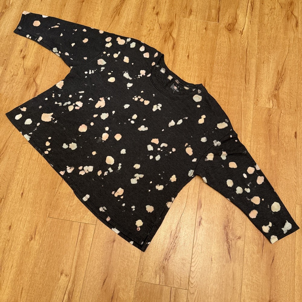 Livi Lane Bryant Gray Polka Dot Spot Tie Dye Sweatshirt Women's Size 26/28 Boho