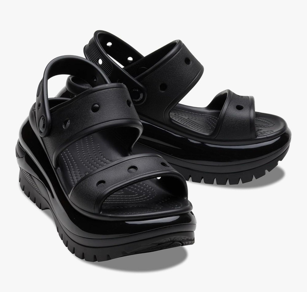 Crocs Mega Crush NWB 7 Black Patent Rare Size Out of Stock