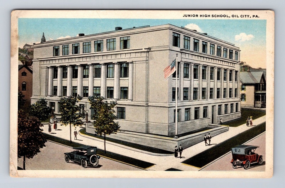 Oil City PA-Pennsylvania, Junior High School, Antique Vintage Souvenir Postcard