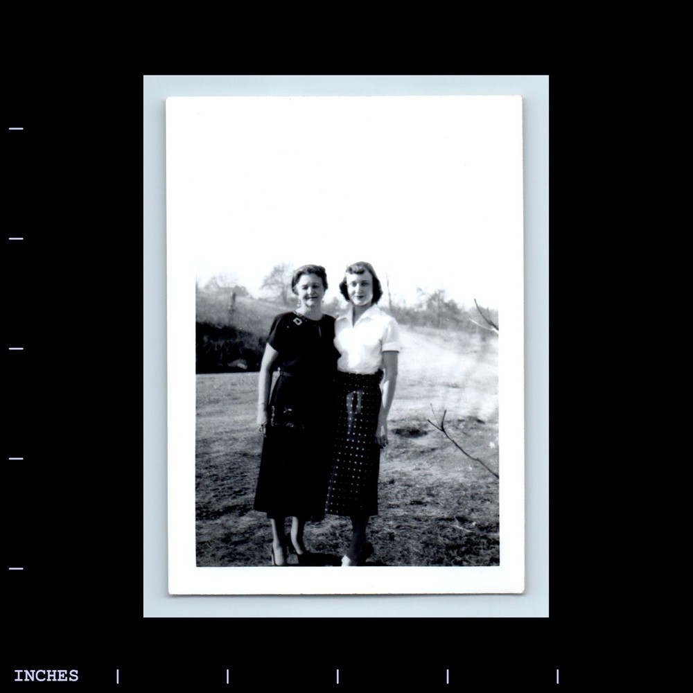 Old Vintage Photo AFFECTIONATE WOMEN STANDING OUTSIDE