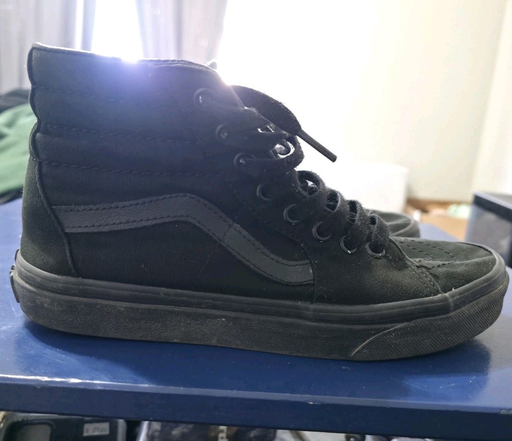 Vans Sk8-Hi Shoes Mens Size 6.5 Black Canvas High Top Skate Sneakers Classic