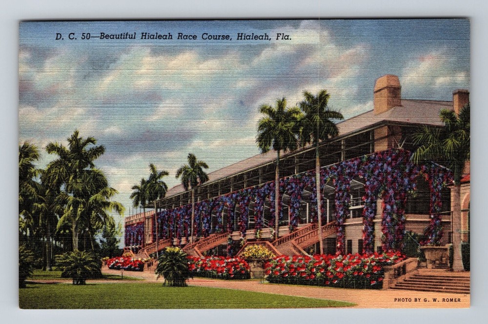 Hialeah FL-Florida Race Course Standard Postal Old Card View Vintage Postcard