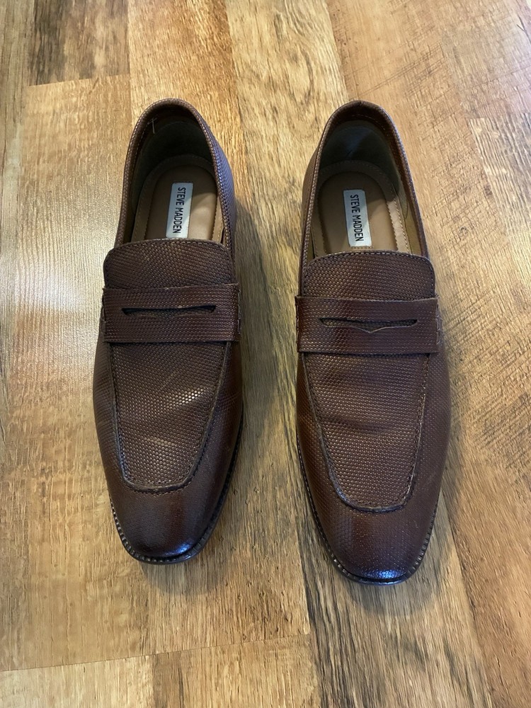 Steve Madden Men’s Ancher Penny Loafer Slip On Brown Cognac Size 9.5