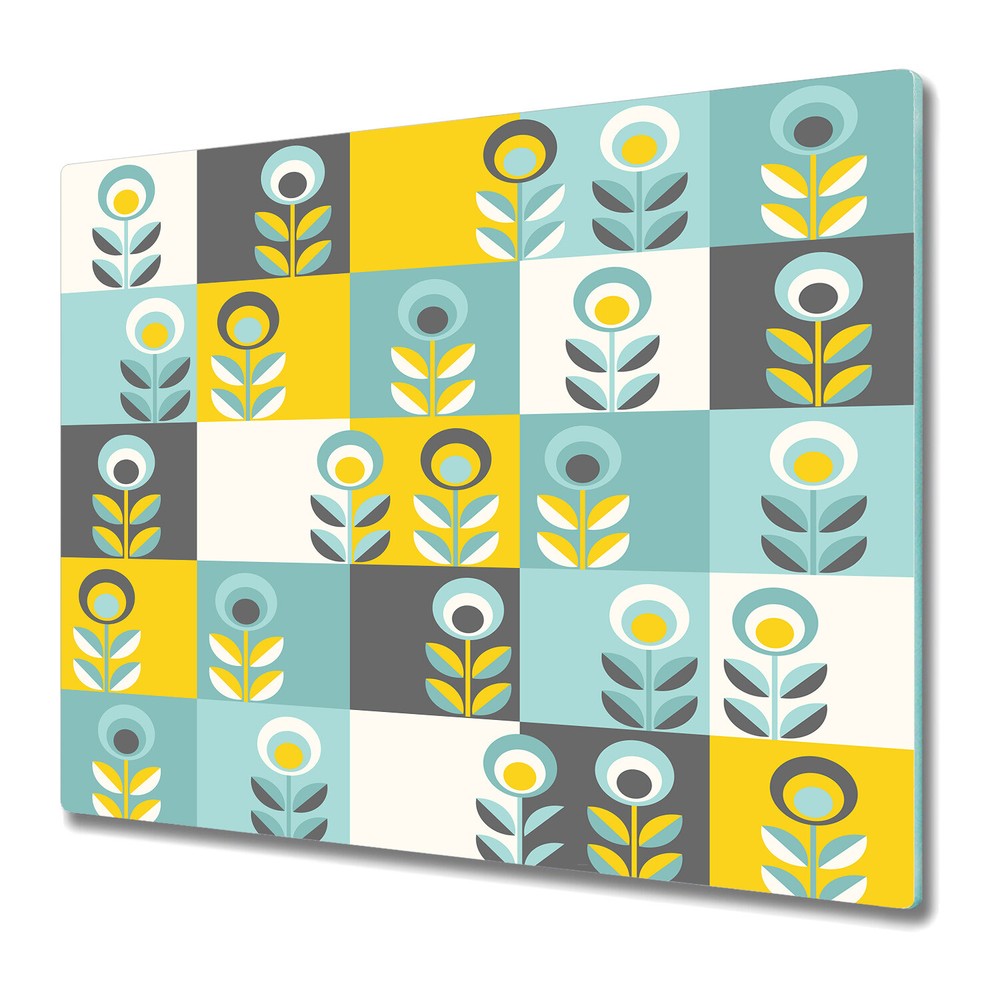 Glass Kitchen Chopping Board Geometric Floral Simple Scandinavian 60x52