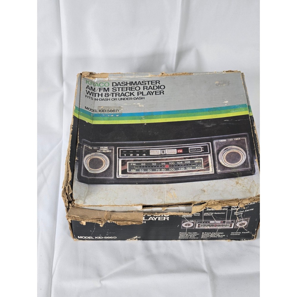 Vintage Kraco KID-566D AM/FM Stereo Radio with 8-Track Tape Player  