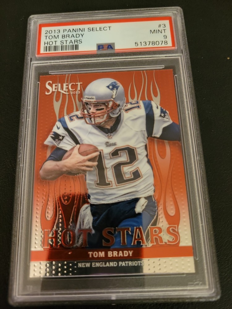 2013 Select Tom Brady Hot Stars #3 1st Year Select Red Rare Insert PSA 9 Mint
