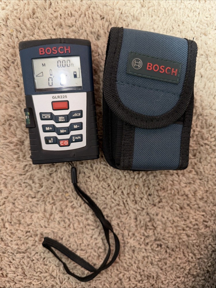 Bosch GLR225 Precision Digital Laser Distance Measure Tool Tested w/ Case