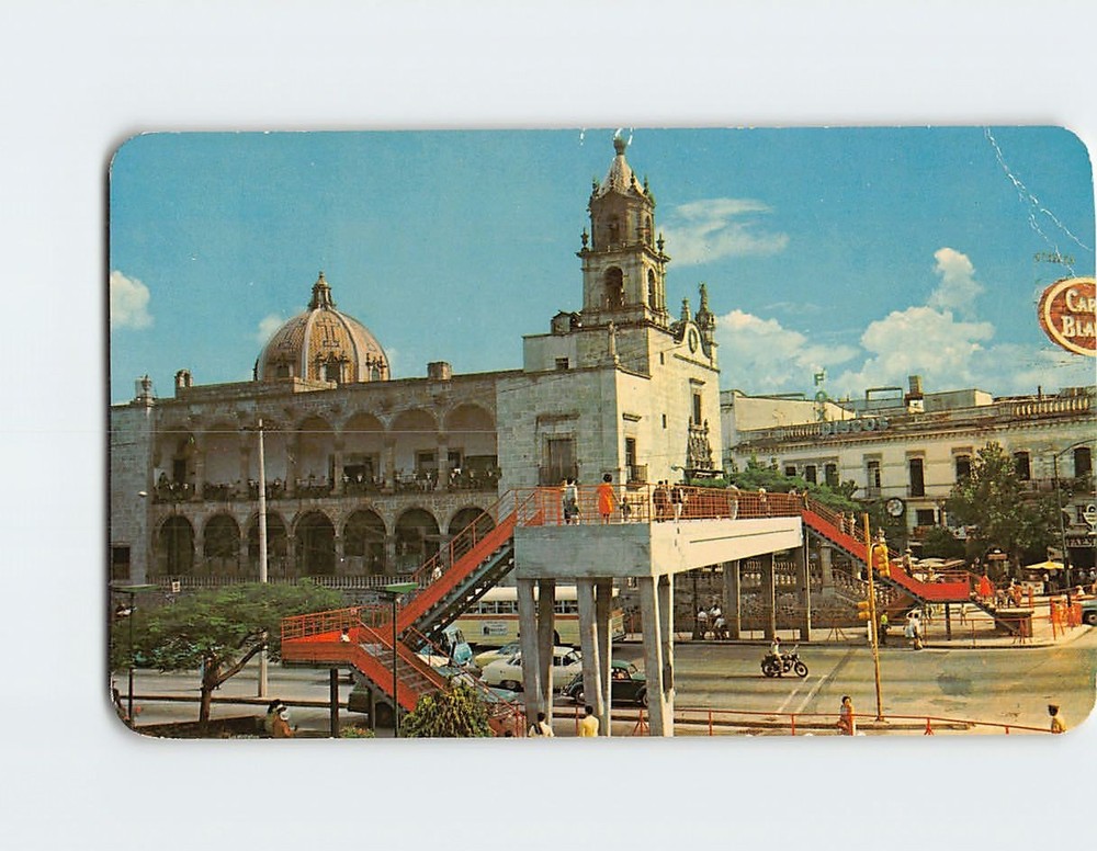 Postcard San Juan de Dios Church & Footbridge Guadalajara Jalisco Mexico
