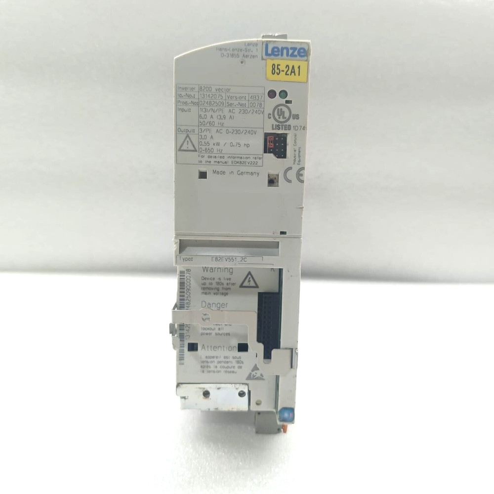 Lenze E82EV551_2C Inverter Drive, 8200 Vector 0.75 HP 0.55kW FAST SHIP DHL
