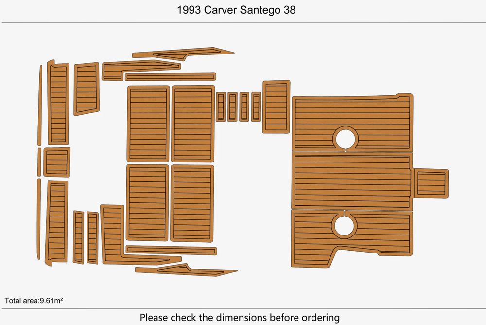 1993 Carver Santego Swim Platform Cockpit Boat Pad EVA Foam Teak Deck Floor Mat
