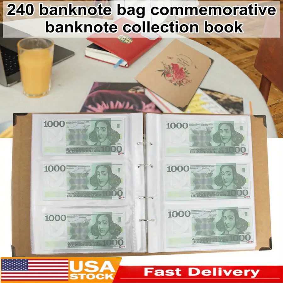 240 Pockets Storage Holder Album Banknote Paper Money Collection