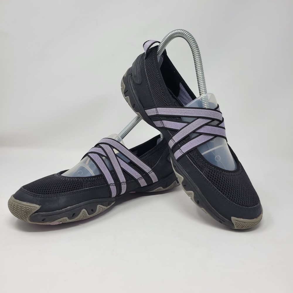 Sperry Top-Sider Women's Size 8 Chime Black Gray Elastic Strap Slip On Shoes
